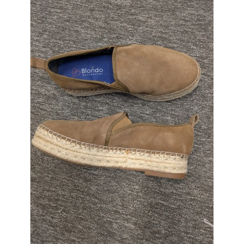 Blondo Women's Size‎ 6.5 Waterproof Suede Espadrille Slip On Loafers Tan